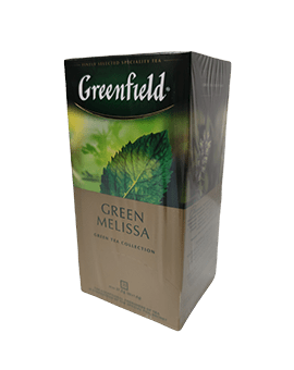 Чай Greenfield Green Melissa (Зелена меліса) з мелісою, зелений, пакетований 25шт