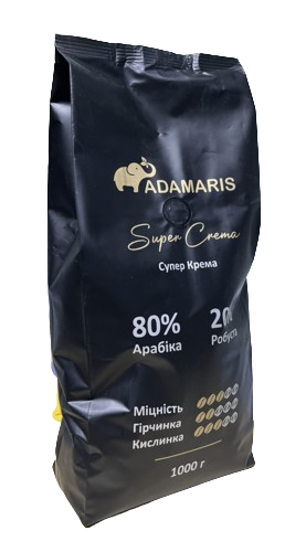 Кава в зернах Adamaris Super Crema 1 кг