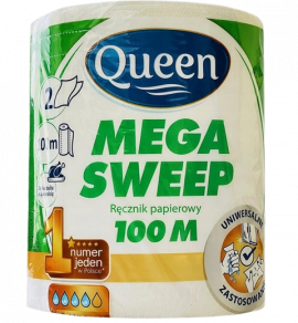 Паперові рушники двошарові Queen Mega Sweep