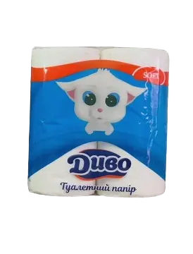 Туалетная бумага Диво Soft двухслойная, 4рул/уп