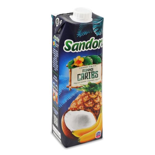 Нектар Sandora “Sunny Caribs” бананово-ананасово-кокосовий, 0,95л