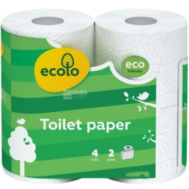 Туалетний папір Ecolo двошаровий, 4рул/уп