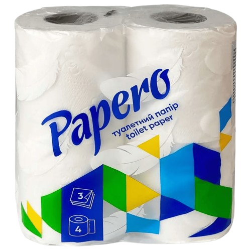 Туалетний папір Papero тришаровий, 4рул/уп