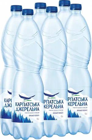 Вода мінеральна «Карпатська Джерельна» сильногазована, 6х1,5л