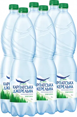 Вода мінеральна «Карпатська Джерельна» слабогазована, 6х1,5л