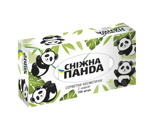 Салфетки бумажные двухслойные «Снежная панда», в коробке