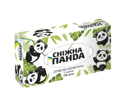 Салфетки бумажные двухслойные «Снежная панда», в коробке