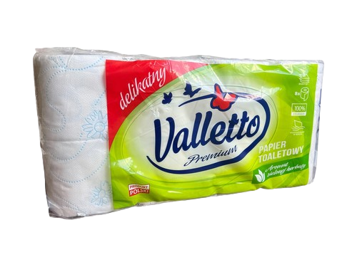 Туалетний папір Valletto тришаровий “Зелений чай”, 8рул/уп