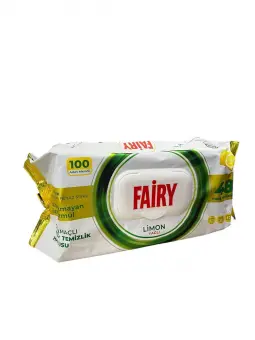 Вологі серветки для очищення Fairy з ароматом лимона, 100 штук