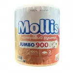 Рушник паперовий Mollis 2-шаровий 900 відривів