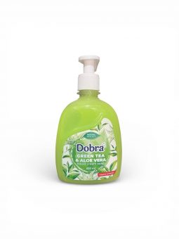 Рідке крем-мило Dobra 500мл з дозатором Зелений чай та Алоє