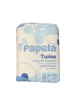 Паперовий рушник 100 відривів рулонний Papela Twins двошаровий 2 шт