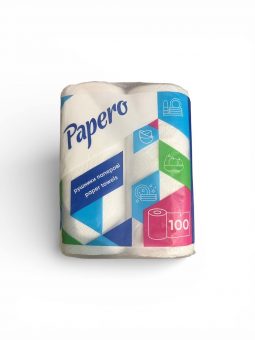 Паперові рушники Papero Джамбо, білі, 2-шарові, 100 відривів, 2 рулони
