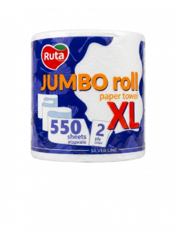 Бумажные полотенца RUTA Jumbo XL, 2-слойные, 550 отрывов, 1 рулон