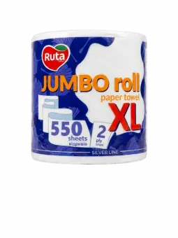 Паперові рушники RUTA Jumbo XL, 2-шарові, 550 відривів, 1 рулон