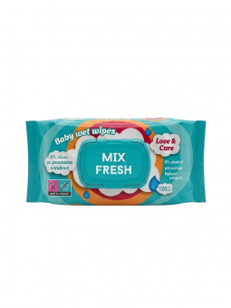 Салфетки влажные MIX FRESH, антибактериальные, клапан, 120 шт