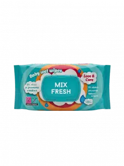 Серветки вологі MIX FRESH, антибактеріальні, клапан, 120 шт