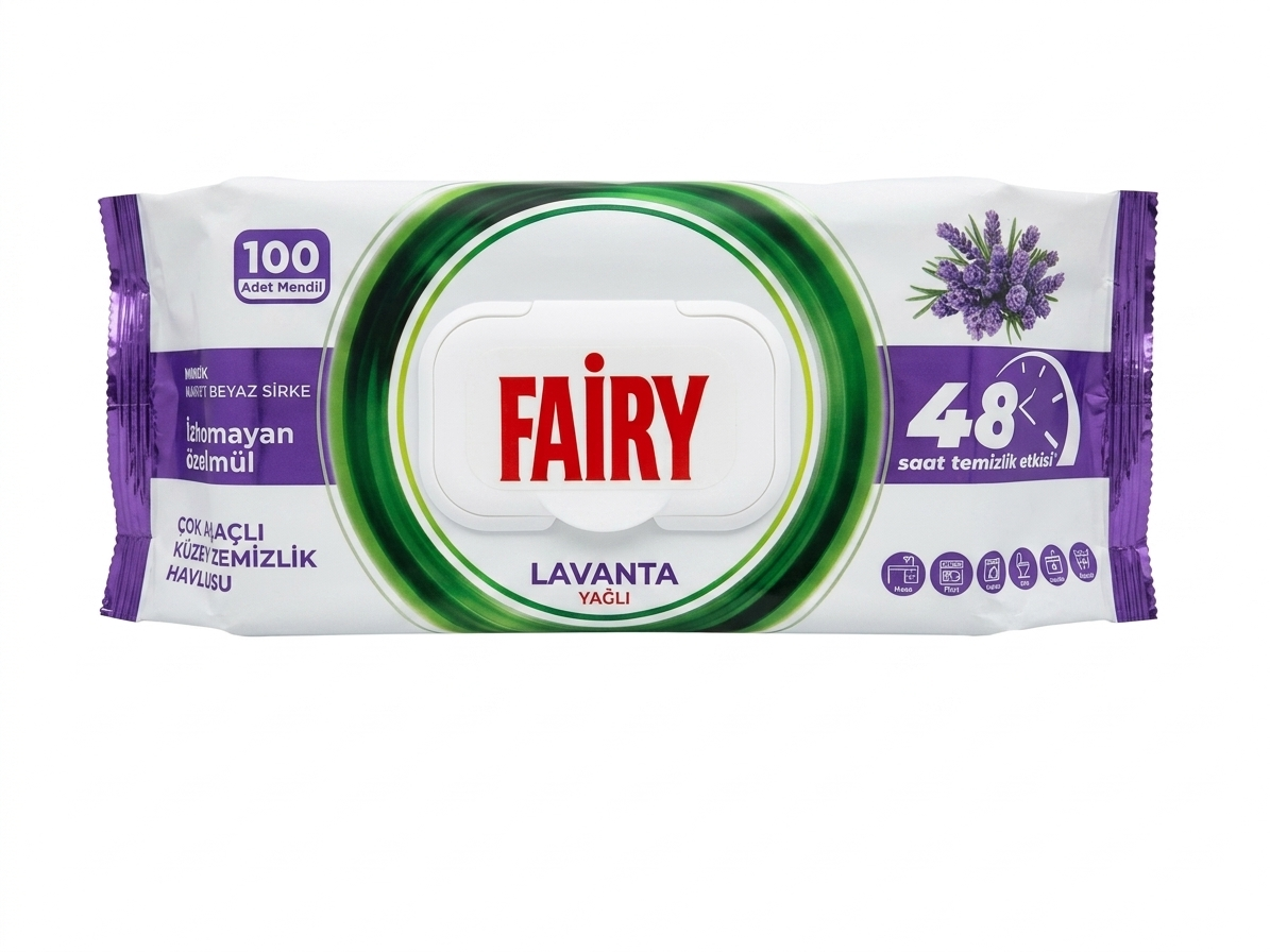 Універсальні вологі серветки Fairy Power Lavanta 100шт